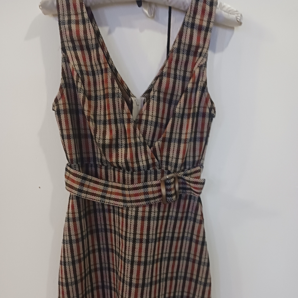 Darling Checkered V-Neck Mini Dress